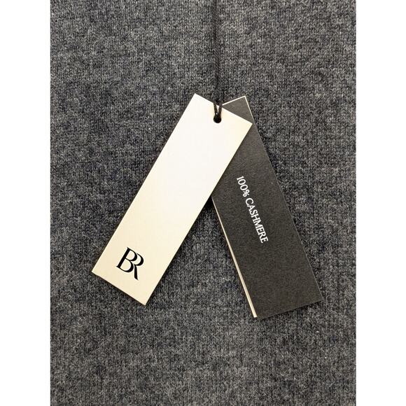 NWT Banana Republic Cashmere Crew-Neck Sweater in Coal Black Heather size Medium - Picture 2 of 5